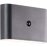 Brilliant G80605/06 Xino Außenwandleuchte mit Bewegungsmelder Kunststoff schwarz LED integriert