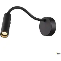 SLV Flexible Nachttischlampe Karpo Goose Schwarz