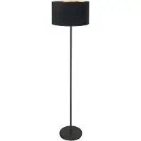 Steinhauer Schwarze Stehleuchte Noor mit schwarzer Kapuze
