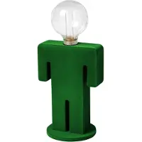 Eth Tischlampe aus Holz Adam Velvet Grün