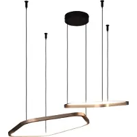 Stars of Light Estrella LED-Hängelampe, bronze, 2-flg. CCT - , Estrella, dimmbar, Bronze / Altmessing, für Wohnzimmer, Aluminium, Modern