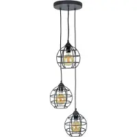 Urban Interiors Hängelampe Globe 3-flammig Ø19 Vintage schwarz