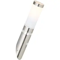 Brilliant LED Außenwandfackel Bole |moderne Außenleuchte | Metall/Kunststoff | edelstahl | Bewegungsmelder | 1x E27 max 60 W