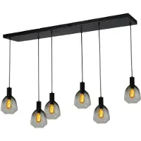Masterlight Pendelleuchte Porto 6-flammig Glas Grün-Transparent 130x19cm