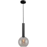 Masterlight Bella 2 Pendelleuchte 1-flammig-Glas Gold Fumé klein-Schwarz matt