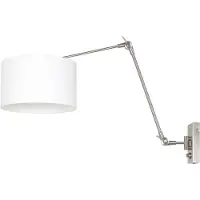 Steinhauer Wandleuchte Prestige Chic 1-flammig Stahl gebürstet / Leinen weiß 80x30cm