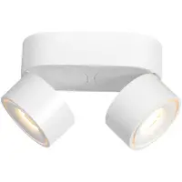 Mexlite Weißer 2-Lampen-Spot Fez 2674W, dimmbar, dreh- und neigbar, Kunststoff/Metall, Modern,