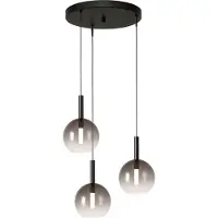 Masterlight 3L vide Pendellampe Lido Ball mit Ø 17 cm rauchfadendem Glas