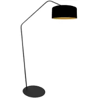 Steinhauer Stehlampe Zig-Zag schwarz mit goldener Innenseite Ø 50cm