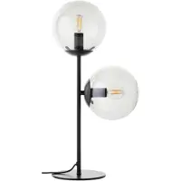 Brilliant schwarze Tischlampe mit Rauchglas ARIOL | 48 cm Höhe | E14 | Metall