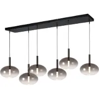 Masterlight 6L Pendellampe Ø24cm Lido Onion mit rauchverdünnendem Glas