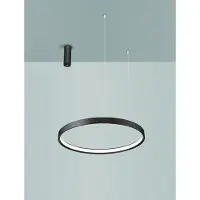 Nova Luce LED Pendelleuchte Perrine dimmbar 40W warmweiss 3000K Kaffeebraun Aluminium Ø60cm 9345648