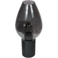 Steinhauer Tischlampe Bloeba, alu / grau / zink, für Wohn- / Esszimmer, Glas, Tischlampe