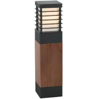 Franssen Terrasse Lampe Selham 49 cm schwarz mit Holzbraun
