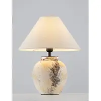Lyora Tischlampe Lupe melierte Keramik