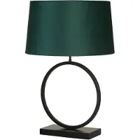 Searchlight Tischlampe Elegant Schwarz mit smaragdgrüner Kapuze