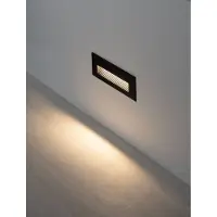Nova Luce LED Wandeinbauleuchte Polka 7W warmweiss 3000K IP65 Schwarz Aluminium 25x8cm 9030775