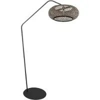 Steinhauer Bogenlampe ZigZag mit schwarzer und Rattankapuze