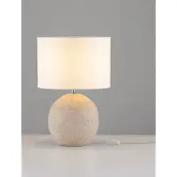 Lyora Tischlampe Nagomi Beige mit cremefarbener Kapuze