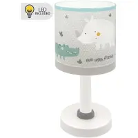DALBER Tischlampe Rhino & Croco grau
