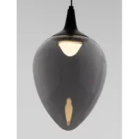 Nova Luce LED Pendelleuchte Nali 6W warmweiss 3000K Rauchgrau Schwarz Glas Metall Ø14cm 9416971