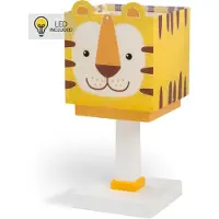 DALBER Tischlampe Little Tiger, gelb / orange, für Kinderzimmer, Kunststoff, Tischlampe
