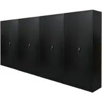 Proregal Mega Deal 4x Flügeltürenschrank ELEPHANT Metall Aktenschrank abschließbar 180x80x40cm Stahl 4 Ebenen Stahlschrank Schwarz
