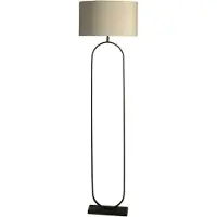 Searchlight Stehlampe Modish schwarz mit taupefarbenem Farbton