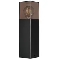 Lyora Moderne Gartenlampe Denver Schwarz mit Rauchglas 30 cm