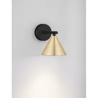 Lyora Wandleuchte Conico Single schwarz mit gold