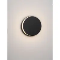 Nova Luce LED Außen-Wandleuchte Oono 11W warmweiss 3000K IP65 salzwasserfest Schwarz Aluminium Ø14,5cm 9030158