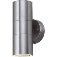 Searchlight Moderne Metro Stahl Silber Transparentes Glas 2 Lichter Gu10 Wandleuchte
