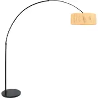 Steinhauer Stehleuchte Sparkled Light 1-flammig Schwarz Matt/ Holz 155-215x50cm