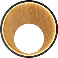 Searchlight LED Wandleuchte, Holzoptik, schwarz, D 30 cm