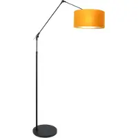Steinhauer Stehleuchte Prestige Chic 1-flammig Matt Schwarz / Gold 210x30cm