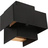 Steinhauer Wandleuchte Muro 1-flammig Mattes Schwarz mit Gold 13,5x12,5cm