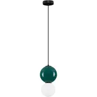 Nova Luce LED Pendelleuchte Noesis 6W warmweiss 3000K Jaspis Schwarz Opal Glas Metall Ø18cm 9009197