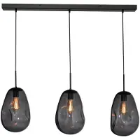Masterlight Pendelleuchte Lava 3-flammig Glas Grau 100x24cm
