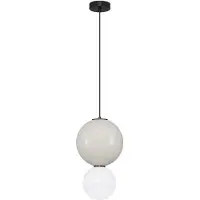 Nova Luce LED Pendelleuchte Noesis 7W warmweiss 3000K Hellgrau Schwarz Opal Glas Metall Ø25cm 9009190