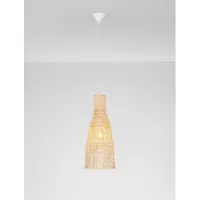Nova Luce Pendelleuchte Niro E27 Natur Weiß Rattan Ø24cm 9586619
