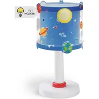 DALBER Tischlampe Planets, blau, für Kinderzimmer, Kunststoff, Tischlampe