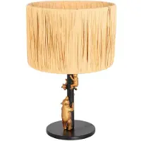 Steinhauer Tischleuchte Animaux 1-flammig Schwarz Matt/ Holz 20x20cm