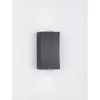 Lyora DEWEI LED Wandleuchte Schwarz 2x2W IP54 Warmweiss 5x4x9cm 9026117
