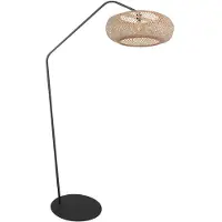 Steinhauer Bogenlampe ZigZag mit Rattanhaube