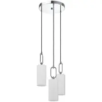 Eglo Hängelampe Majana, Pendelleuchte Esstisch, Deckenlampe hängend, Stahl in chrom, Glas opal in weiß, E27 Fassung