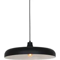 Steinhauer Pendelleuchte Krisip 1-flammig Schwarz Matt/ Weiß 50x50cm