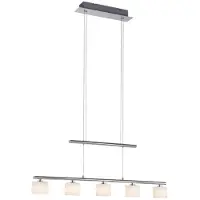 Paul Neuhaus LED Pendelleuchte HYDRA höhenverstellbar, Glasschirme klassisch silber Wohnzimmer, Esszimmer, Küche