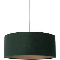 Steinhauer Pendelleuchte Sparkled Light 1-flammig Gebürsteter Stahl / Samtgrün 50x50cm