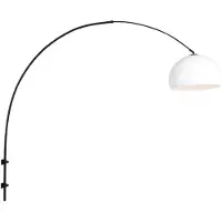 Steinhauer Wandleuchte Sparkled Light 1-flammig Schwarz matt / grauer Schirm 160x45cm