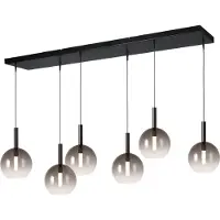 Masterlight Lido LED-Pendelleuchte 6-flammig-Glas klein-Schwarz matt-6x Glas klein